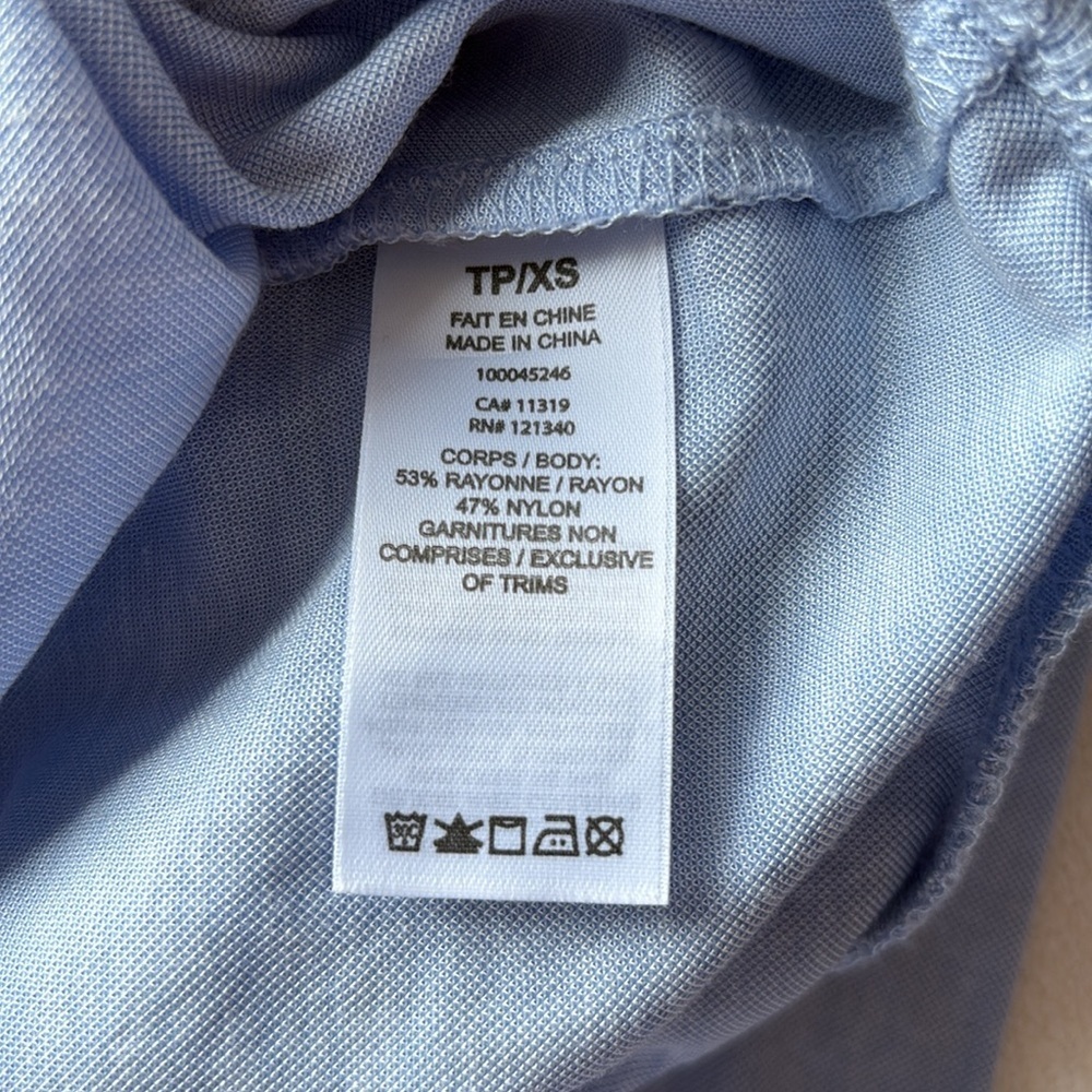 DYNAMITE Blue V-Neck Faux Wrap Top - Picture 3 of 8